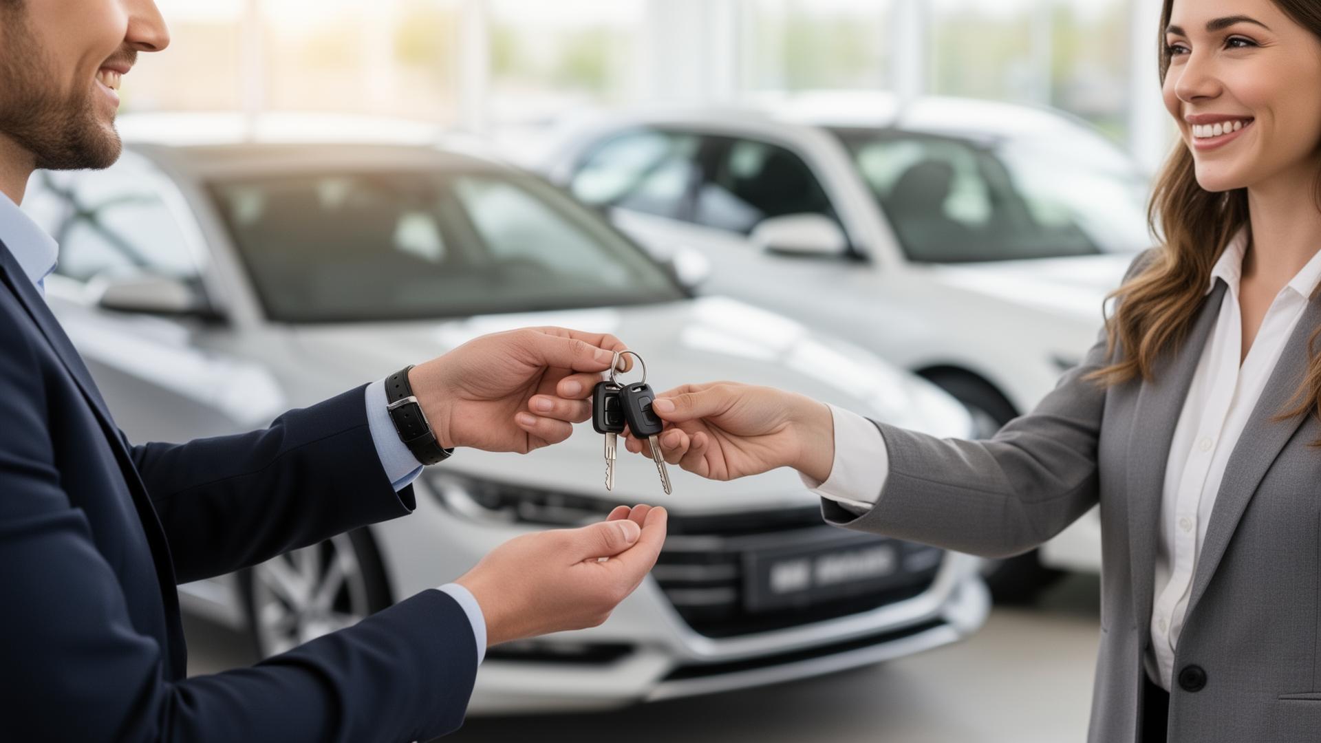 Customer receiving keys at Buy Here Pay Here Elizabeth, NJ